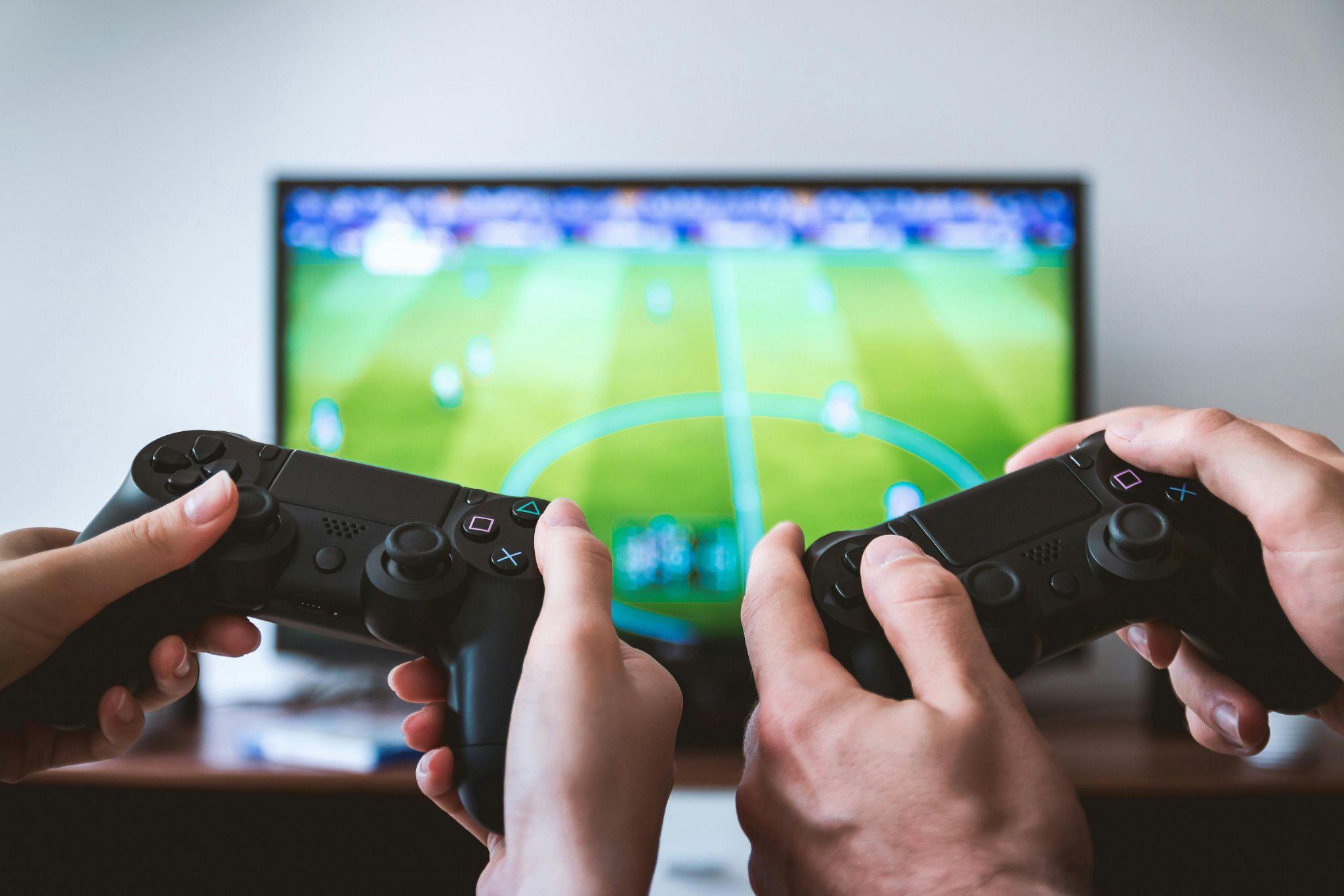Two people playing a video game.